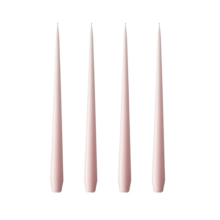 ester & erik - Bougie pointue, 24 cm, No. 38, rose quartz / matt (set de 4)