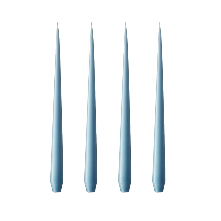 ester & erik - Bougie pointue, 24 cm, No. 37, moon blue / matt (set de 4)