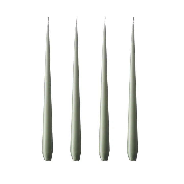 ester & erik - Bougie pointue, 24 cm, No. 70, green soil / matt (set de 4)