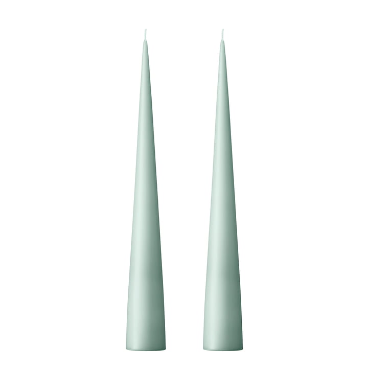 ester & erik - Bougie conique, 25 cm, No. 67, jade stone / matt (set de 2)