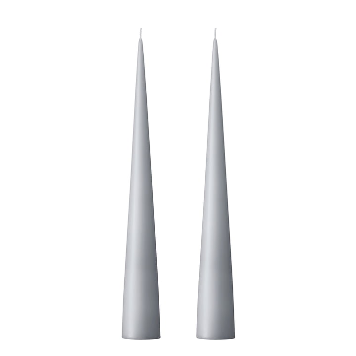 ester & erik - Bougie conique, 25 cm, No. 71, concrete / matt (set de 2)