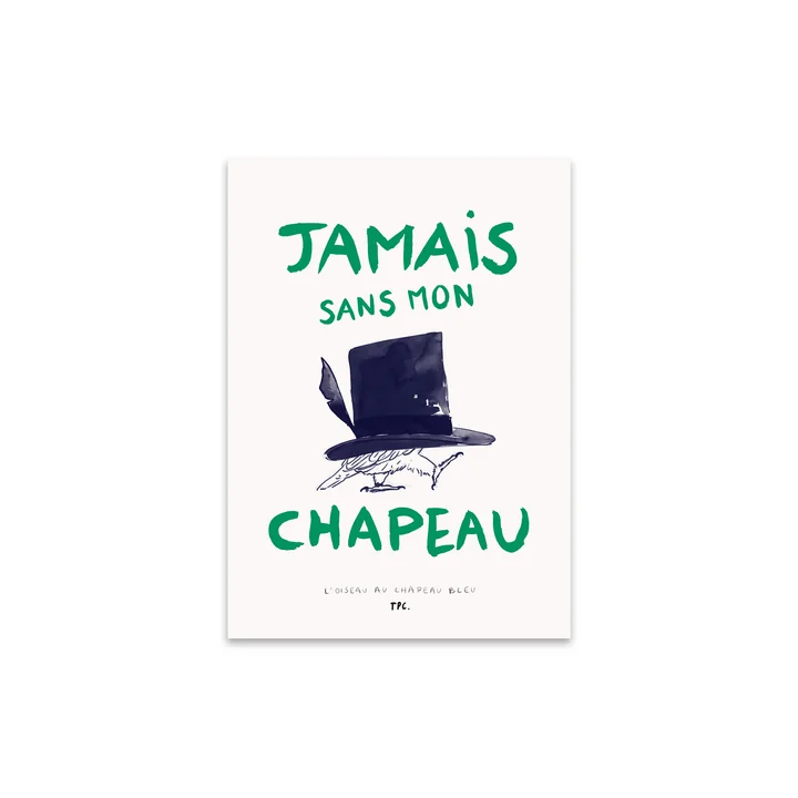 The Poster Club - L'Oiseau au Chapeau Bleu de Another Art Project, 30 x 40 cm