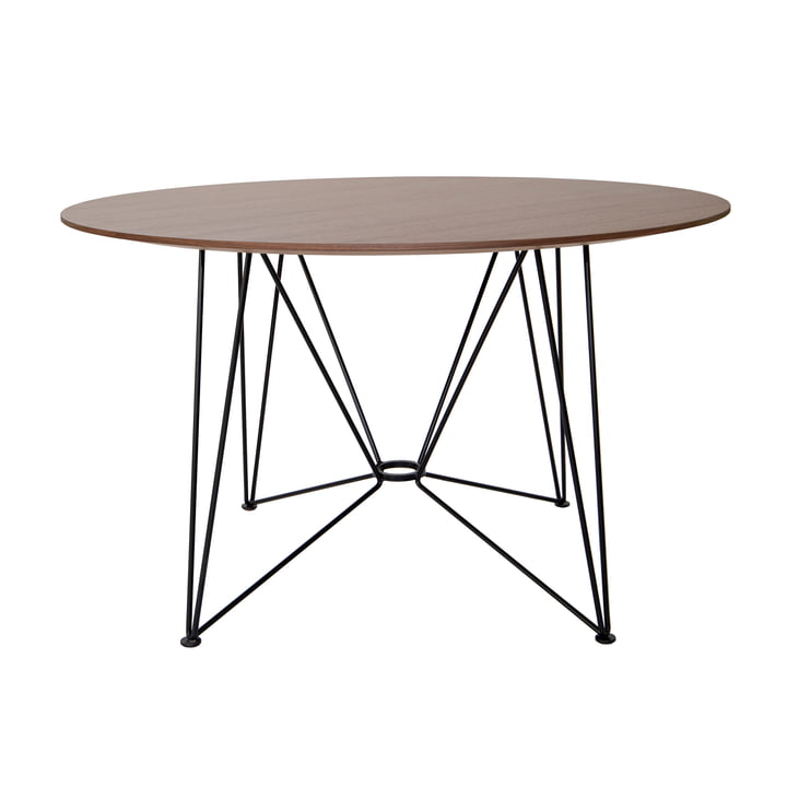 The Ring Table, H 74 x Ø 120 cm, placage noyer de Acapulco Design