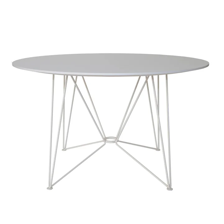 The Ring Table, H 74 x Ø 120 cm, HPL blanc de Acapulco Design