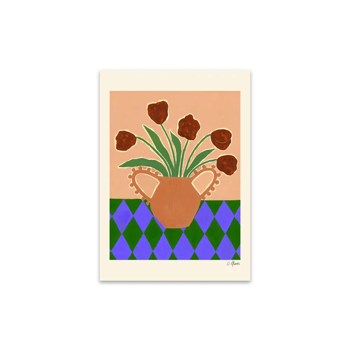Red Tulips par Carla Llanos pour The Poster Club
