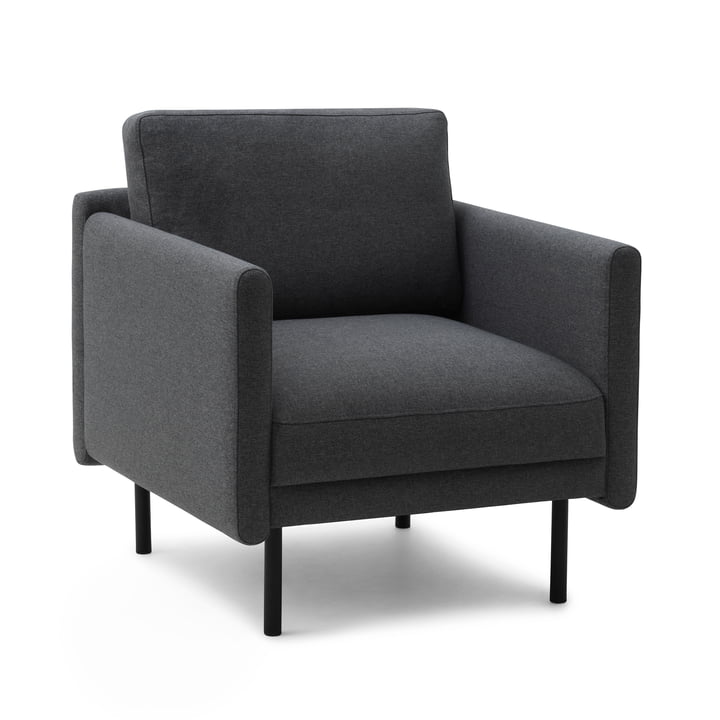 Rar Fauteuil, noir / Re-Born dark grey de Normann Copenhagen