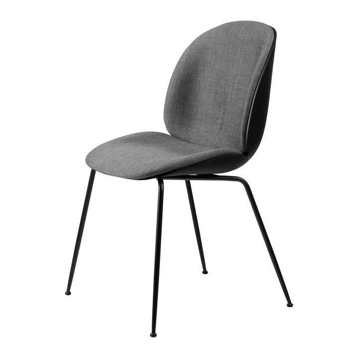 Gubi - Beetle Dining Chair Rembourrage avant (Conic Base), noir / Remix 3 (152)