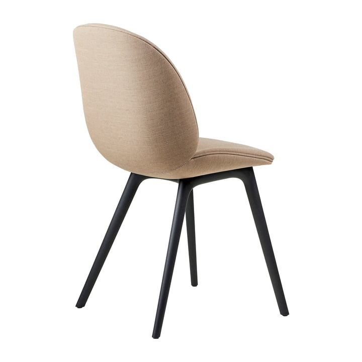 Gubi - Beetle Dining Chair Rembourrage intégral (Plastic Base), Noir / Remix 3 (233)