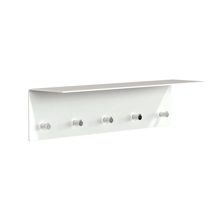 Unu Portemanteau mural, blanc mat/blanc poli, l x h x p 60 x 15 x 15 cm de Frost