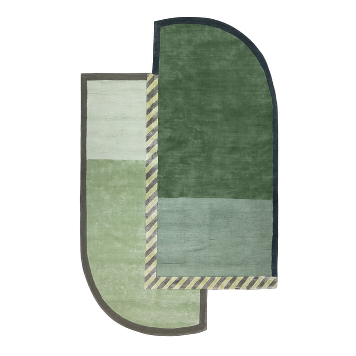 Studio Zondag - Traffiq Tapis 160 x 260 cm, vert / gris