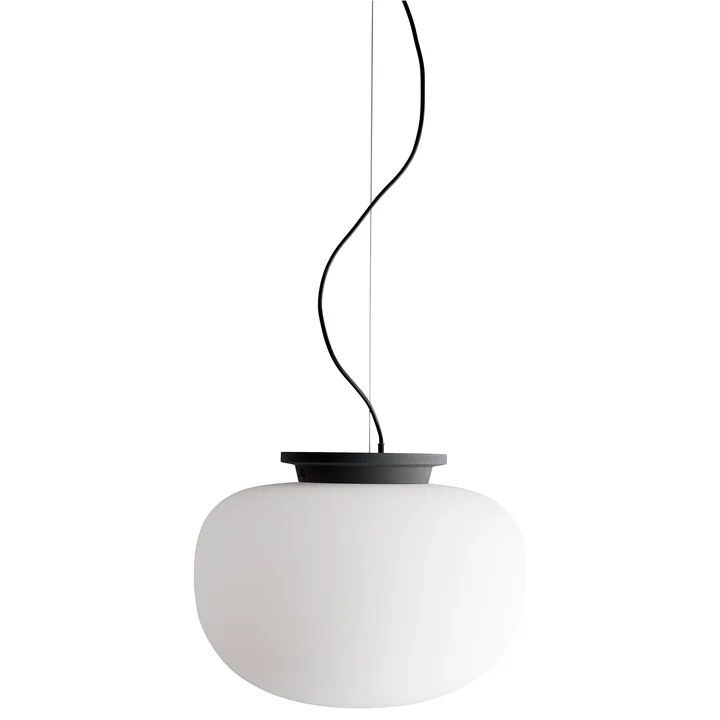 Supernate Suspension, Ø 38 x 29 H cm, blanc opale / noir de Frandsen
