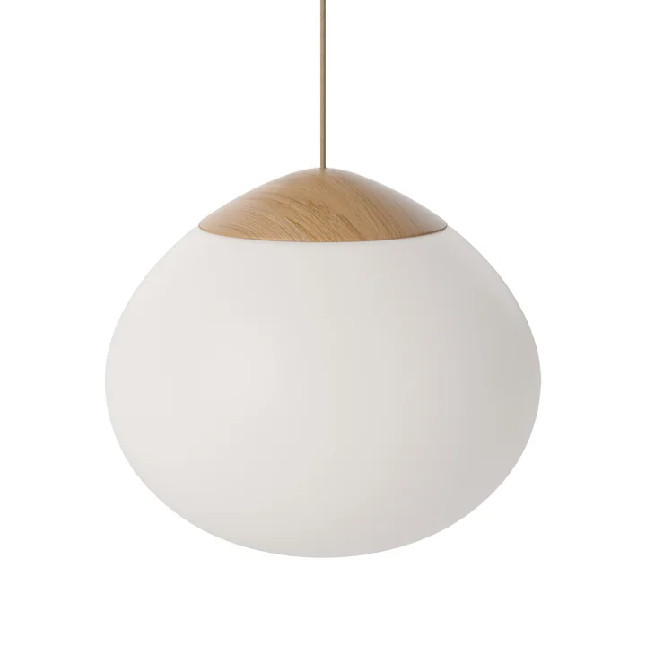 Acorn Suspension Ø 41 cm, chêne huilé / verre opale mat de Bolia