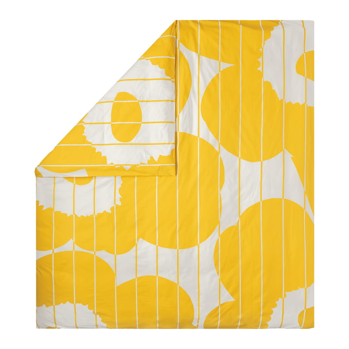 Vesi Unikko Housse de couette, 240 x 220 cm, spring yellow / ecru de Marimekko