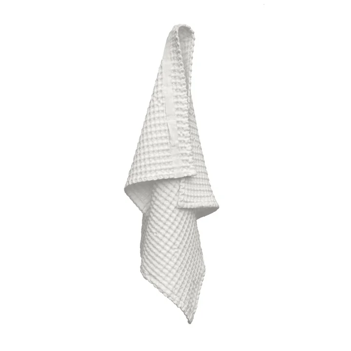 The Organic Company - Big Waffle Serviette de bain, 50 x 75 cm, blanc naturel