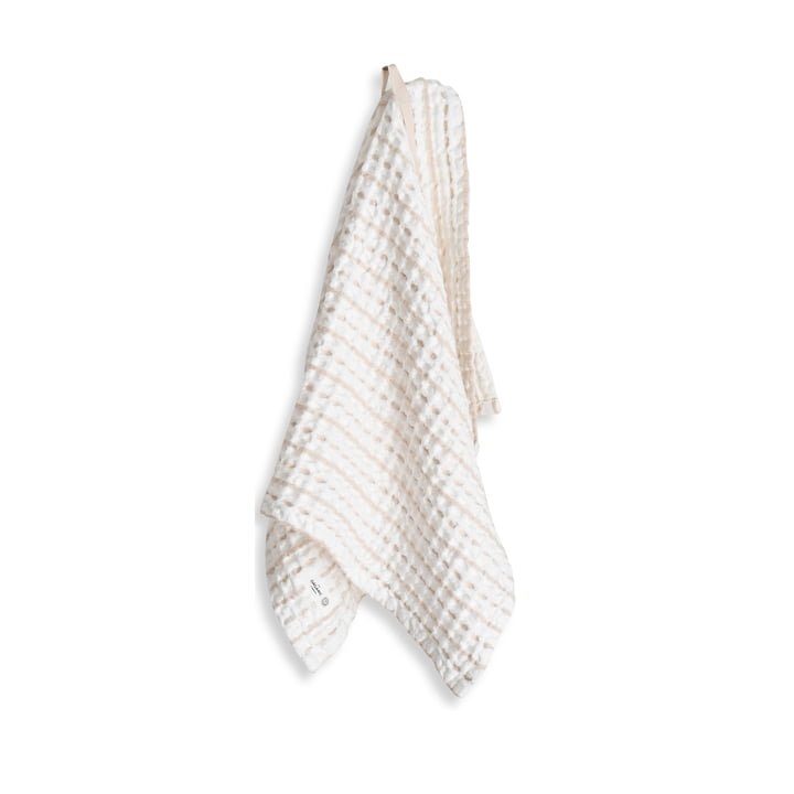 The Organic Company - Big Waffle Serviette de bain, 50 x 75 cm, natural blanc / stone