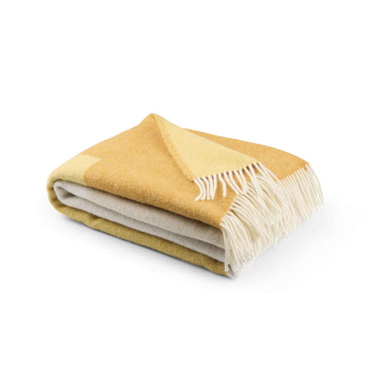 Echo Couverture en laine 130 x 170 cm, jaune de Northern