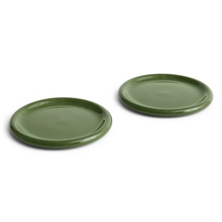 Barro Assiette Ø 24 cm, verte (set de 2) de HAY