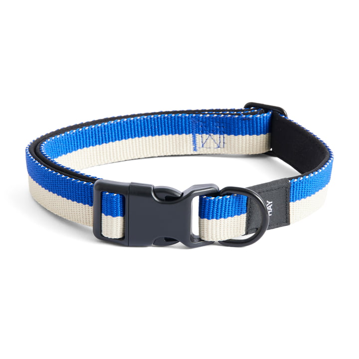 Hay - Dogs Collier de chien, M/L bleu / blanc cassé