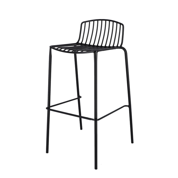 Mori Chaise de bar de jardin, 75 cm, noir de Jan Kurtz