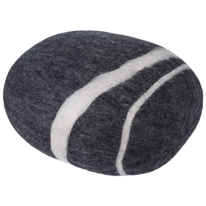 myfelt - Pouf en galets Hugo 3XL, gris foncé chiné