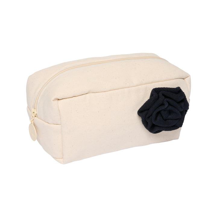 Trousse de toilette Travel avec broche, 21 x 10 x 12 cm, naturel / noir de Design Letters