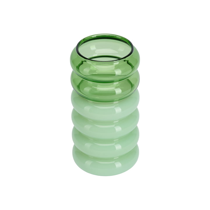 2 en 1 Vase & Bougeoir, H 13,5 cm, green / milky green de Design Letters de Bubble