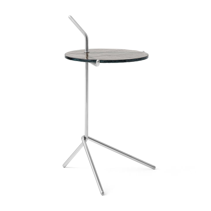 Halten Side Table SH9, verre fumé / acier inoxydable poli de & Tradition