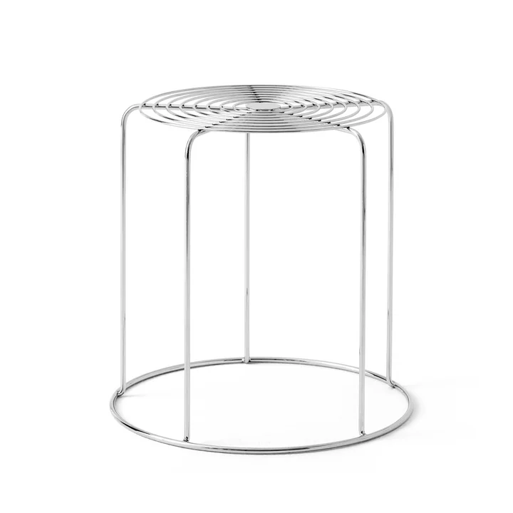 Wire Tabouret avec assise VP11, acier inoxydable de & Tradition