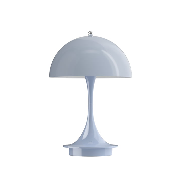 Panthella 160 Portable lampe de table LED rechargeable, pale blue opale (acrylique) de Louis Poulsen