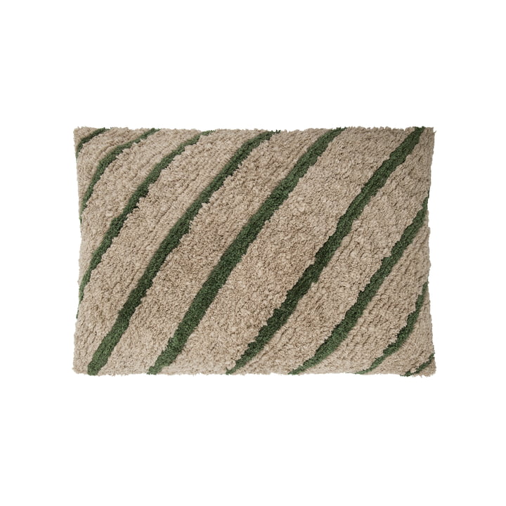 House Doctor - Pilu Taie d'oreiller 60 x 40 cm, beige / vert