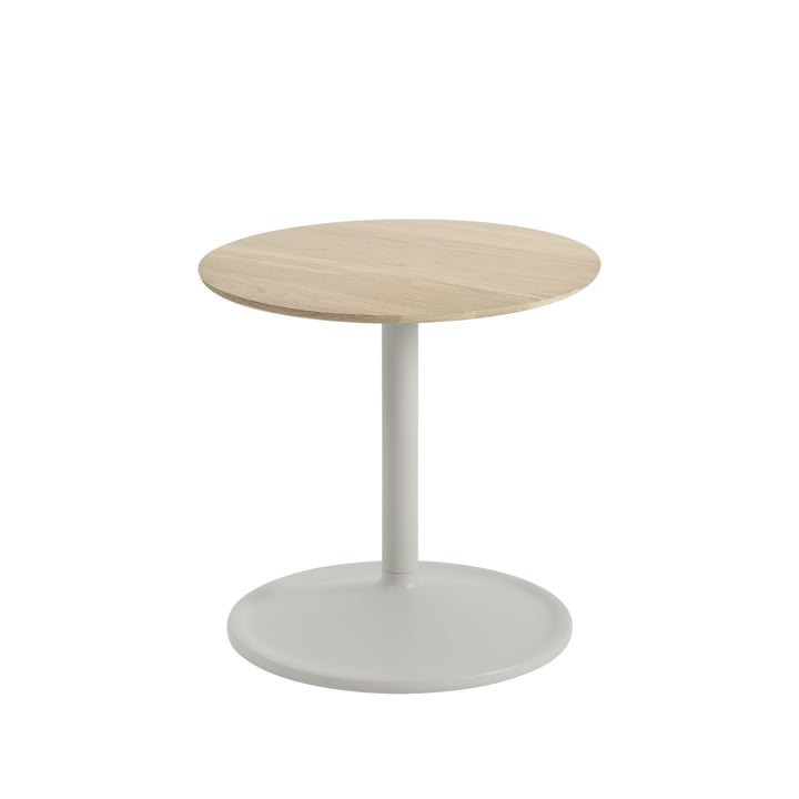 Muuto - Soft Table d'appoint, Ø 41 cm, H 40 cm, chêne huilé / gris