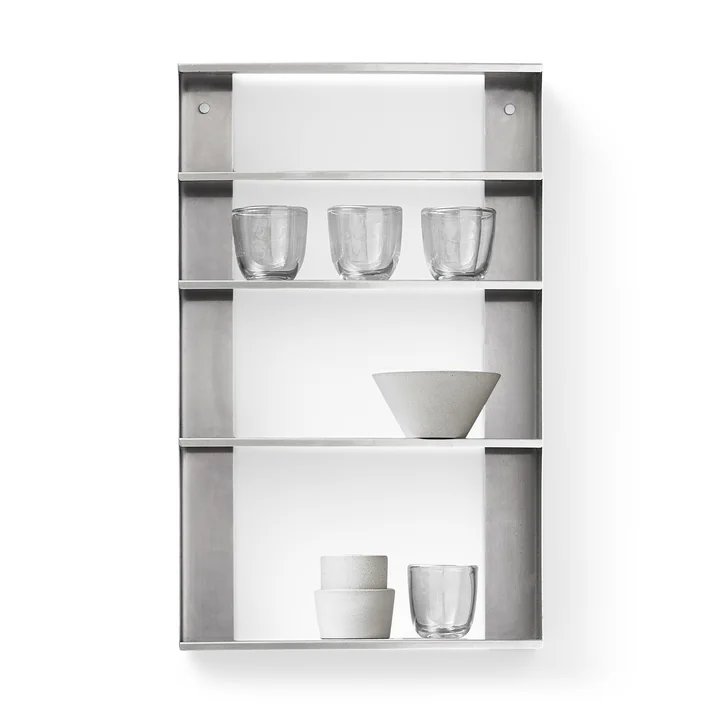 Pinho verre, transparent / Taper Etagère murale, acier inoxydable de Form & Refine