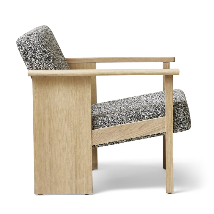 Block Fauteuil lounge, chêne huilé / noir-blanc 0004 (Zero) de Form & Refine