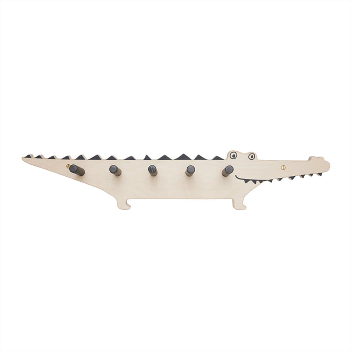 Crocodile Portemanteau mural, Bouleau naturel de OYOY Mini