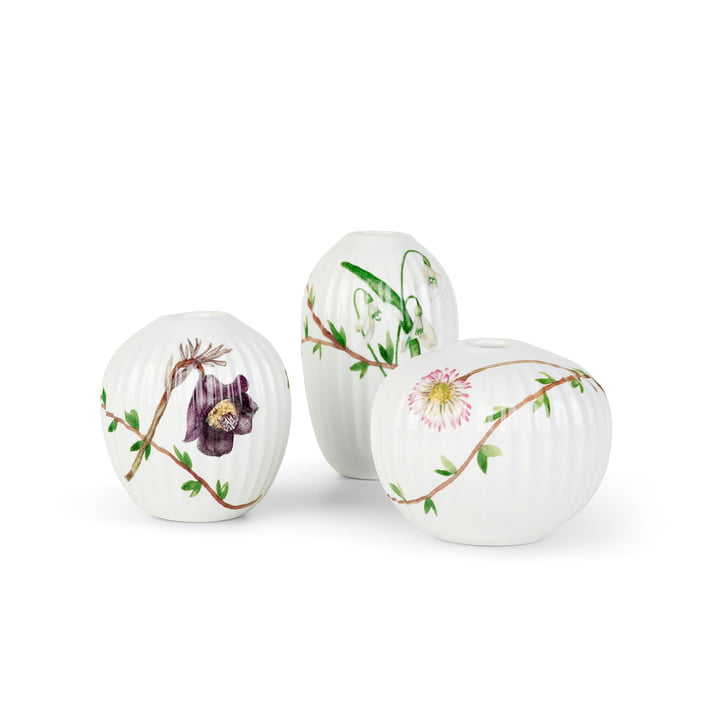 Kähler Design - Hammershøi Spring , vases miniatures, blanc (set de 3)