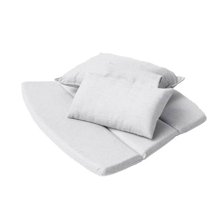 Set de coussins pour le fauteuil haut dossier Breeze de Cane-line en gris clair