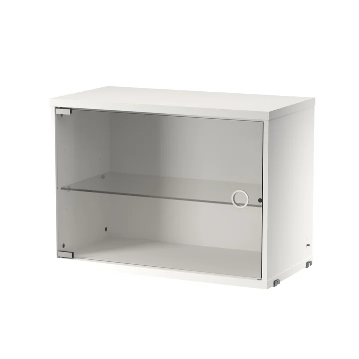 String - Vitrine avec porte battante en verre, L 58 x P 30 cm, blanc