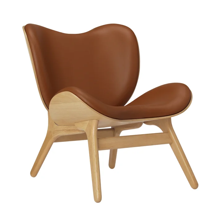 Umage - A Conversation Piece Fauteuil, chêne naturel / aspect cuir cognac