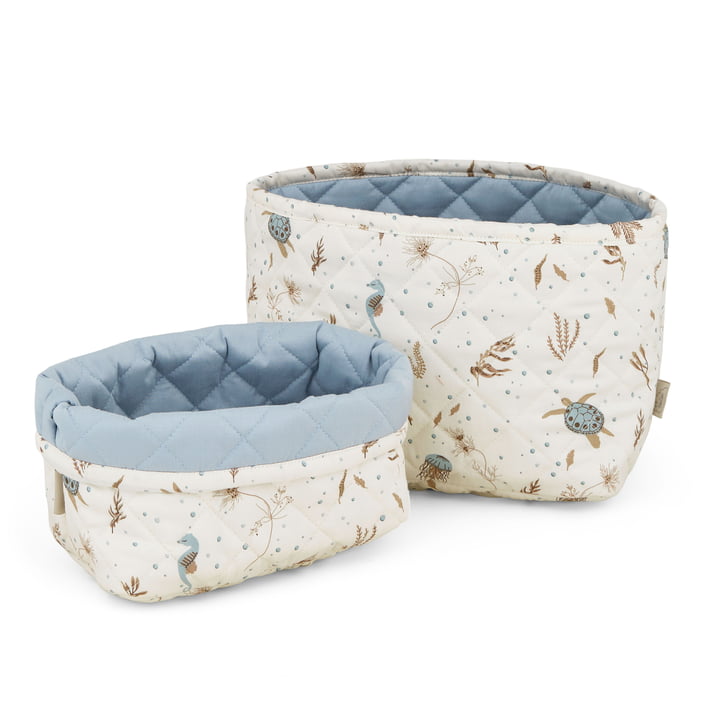 Cam Cam Copenhagen - Paniers de rangement matelassés, sea garden (lot de 2)