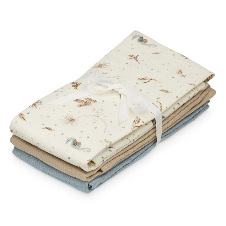 Cam Cam Copenhagen - Set de mousselines, mix sea garden (set de 3)