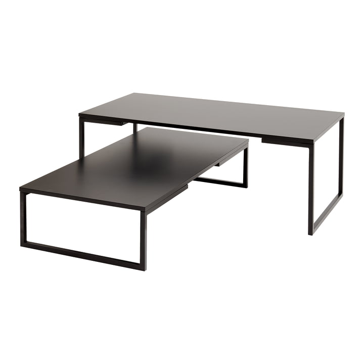 Mirror Table basse, large, laquée noir de Softline