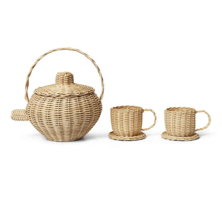 Rotin Set de thé, naturel de ferm Living