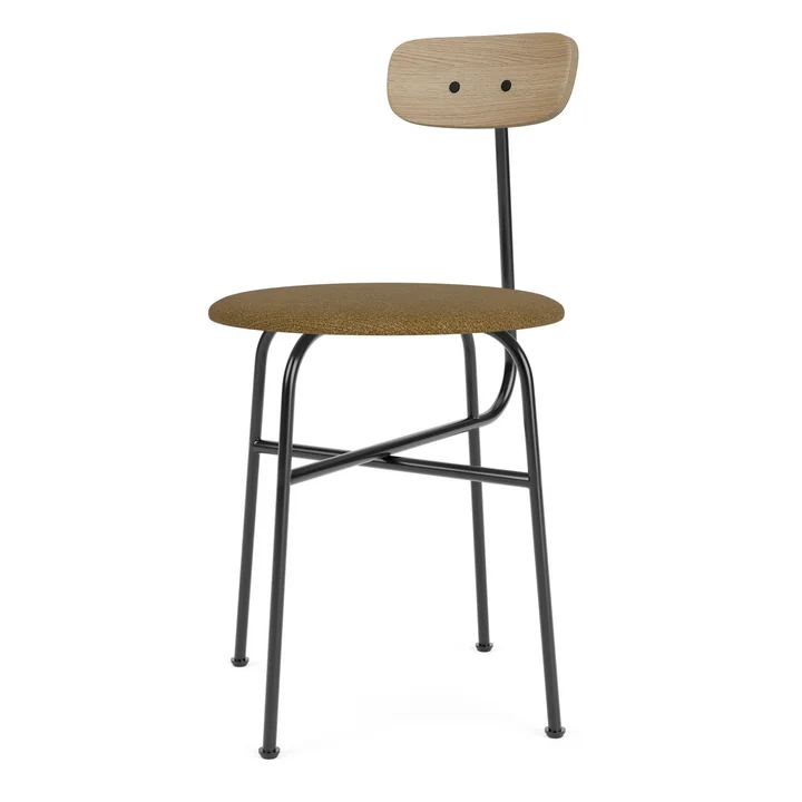 Afteroom Chaise, chêne naturel / noir, or (tissu Audo Bouclé 06) de Audo