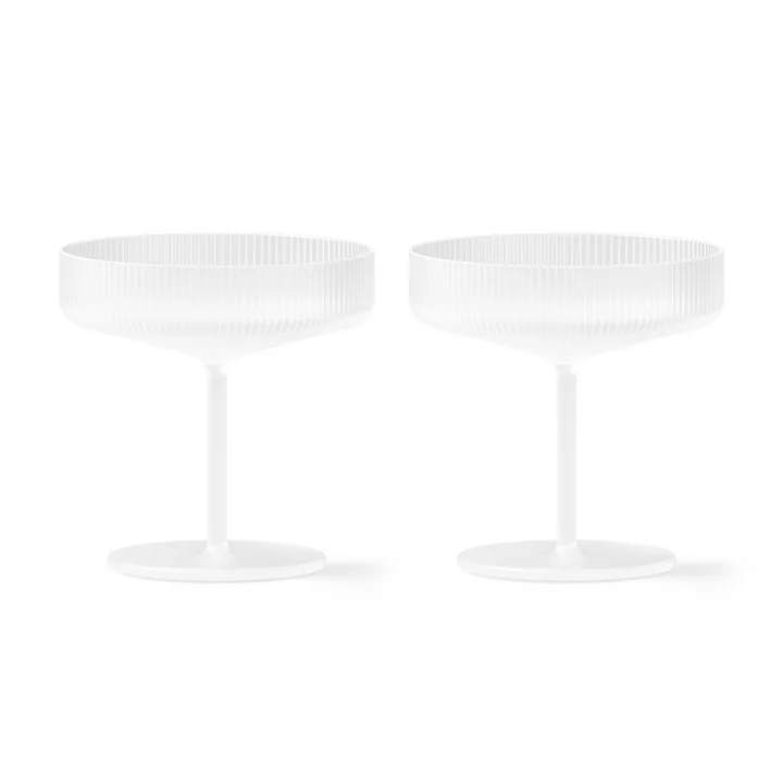 Ripple Flûte à champagne (set de 2), frosted de Ferm Living