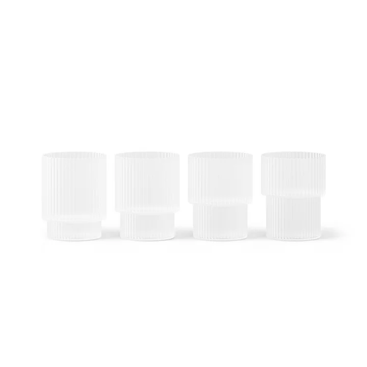 Ripple Verre à boire small, frosted (set de 4) de Ferm Living