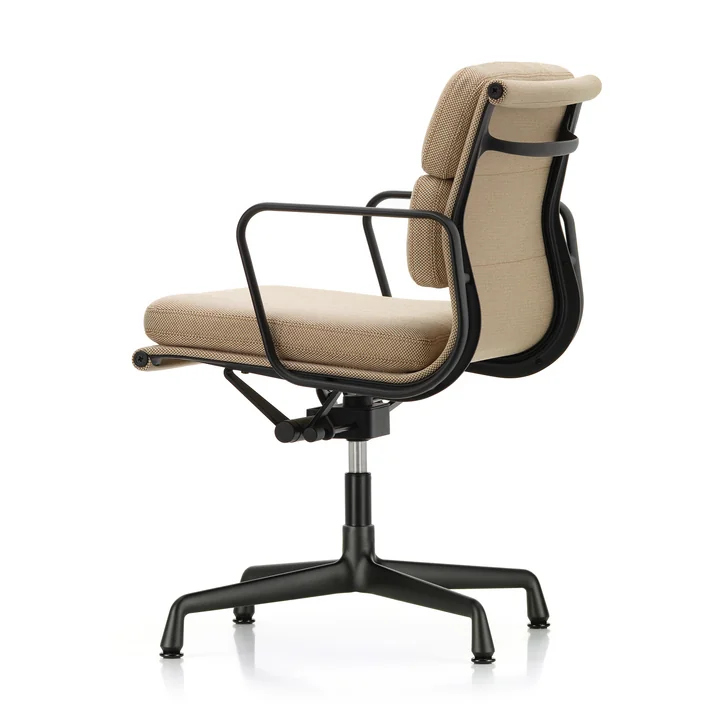 EA 231 Soft Pad Chaise de bureau avec accoudoirs deep black, pivotante, Laser RE, papyrus / cream de Vitra