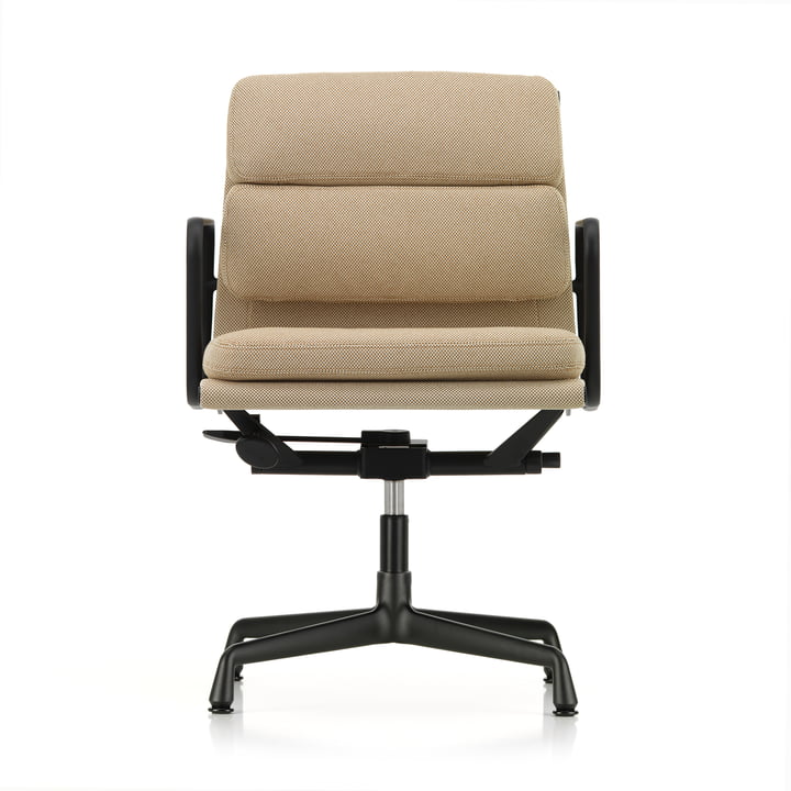 EA 231 Soft Pad Chaise de bureau avec accoudoirs deep black, pivotante, Laser RE, papyrus / cream de Vitra