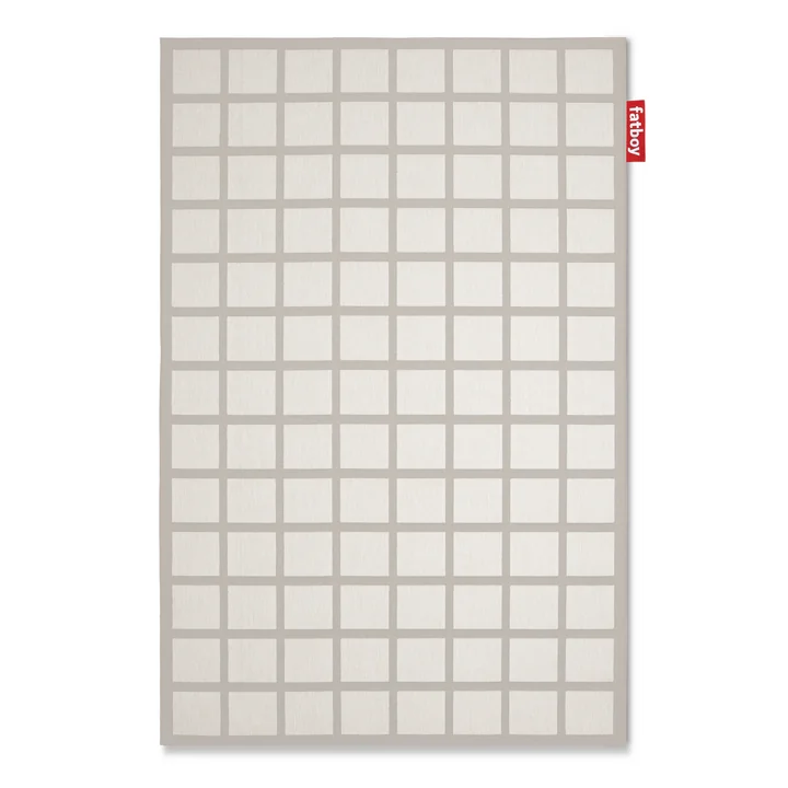 Fatboy - Carpretty Grand Checky Tapis d'extérieur, 200 x 290 cm, crème / blanc