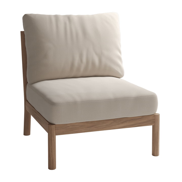 Skagerak Tradition Outdoor Sofa module central, teck / light sand de Fritz Hansen