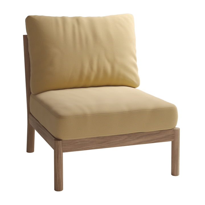 Skagerak Tradition Outdoor Sofa module central, teck / jaune miel de Fritz Hansen